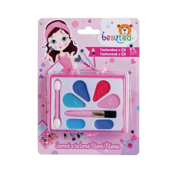Børnesæt makeup beauted lille på palet på kort 13x17,5x2cm