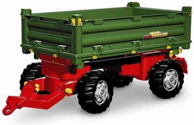 Grøn to-akslet tiptrailer til pedaldrevne traktorer Rolly Toys