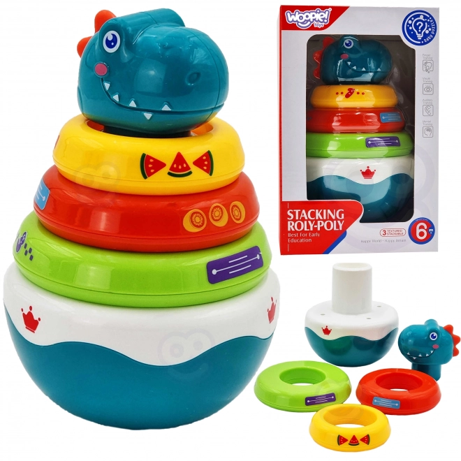 Woopie Baby sanselegetøj Dino bunke til spædbørn