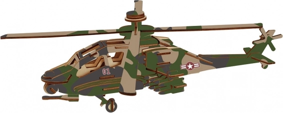 Woodcraft træ 3D-puslespil kamphelikopter APACHE