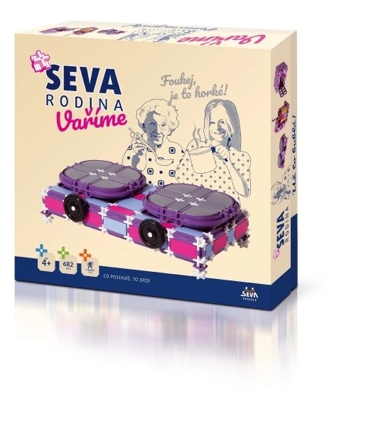 Byggesæt SEVA FAMILIE Vi laver mad kogeplade+robot+mikroovn plast 682 dele i kassen 35x33x8,5cm
