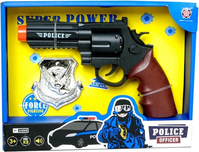 Politipistol med badge PLEJO