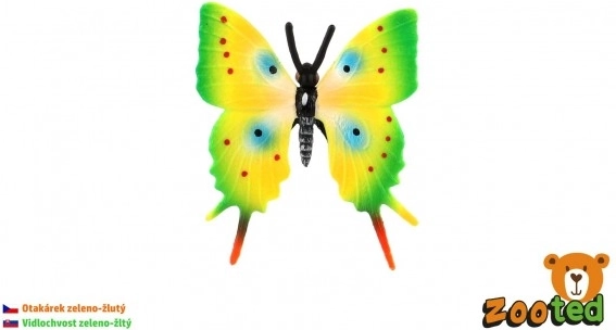 Plastisk svalehale-sommerfugl grøn-gul 5,5 cm