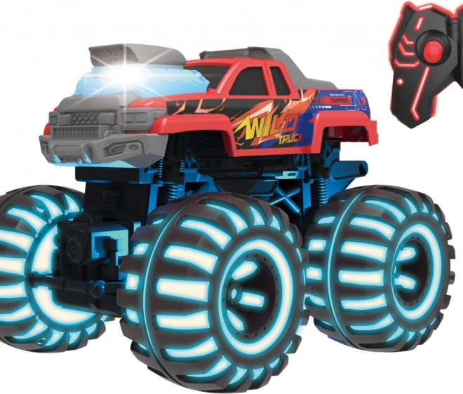 Auto Wild Truck RC med lysende hjul 26,5 cm