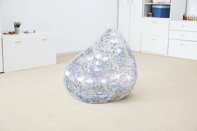 Regnbueoppustelig stol med glimmer