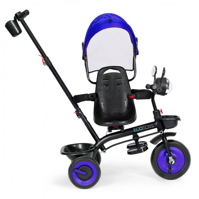 3i1 børnetrehjulet cykel med drejeligt sæde, baldakin, blå, ECOTOYS