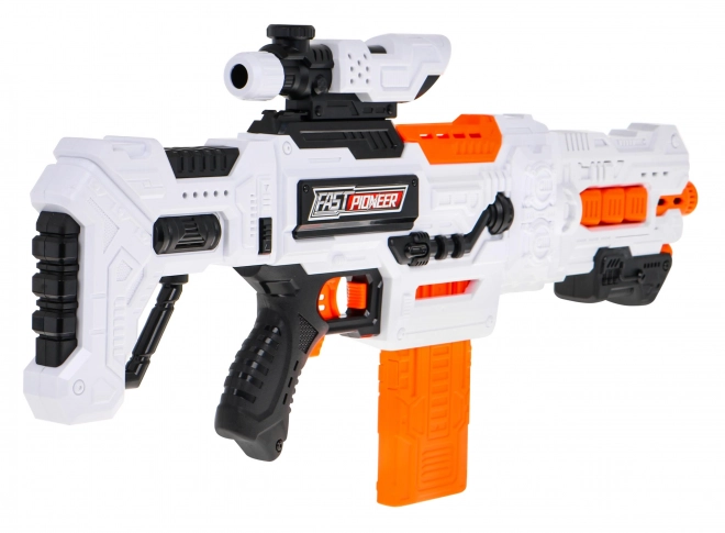 Stor rifle til b8rn 8+ Tilbehf8r + 48 blf8de kugler Legetf8jspistol Hurtig pioner