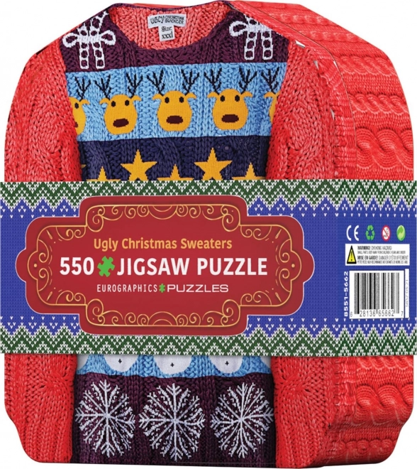 Julesweater puslespil i metalæske 550 brikker