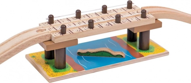 træ safari-bro med krokodille Bigjigs Rail