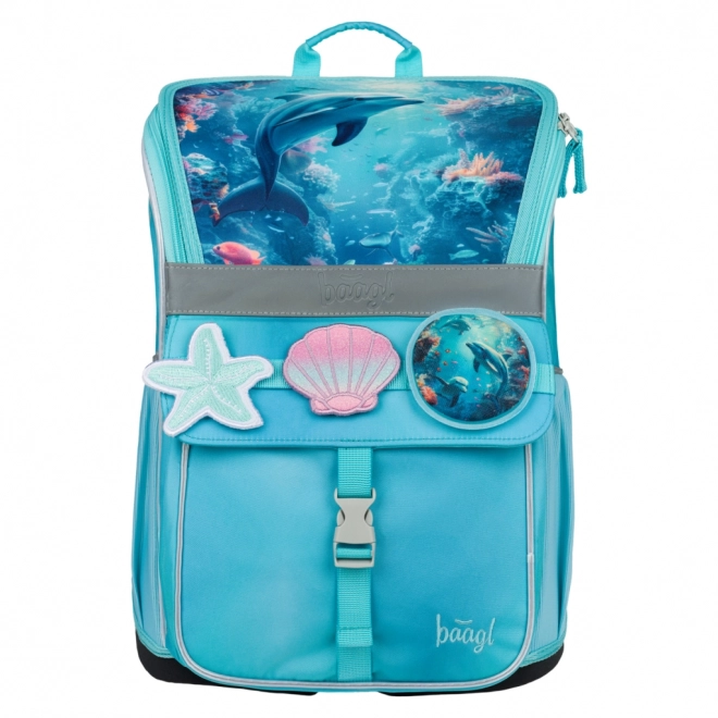 Baagl sæt af skolemateriel Zippy Delfin