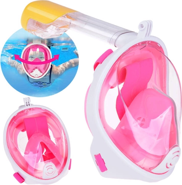 Helmaske til snorkling S/M rosa