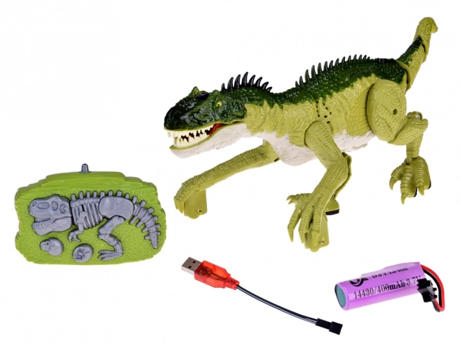 Grøn dinosaur med fjernbetjening