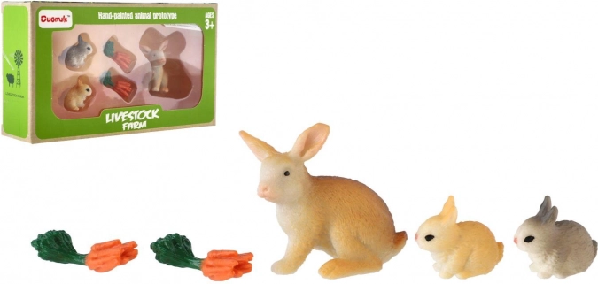 Plastkaniner med tilbehørssæt, 3 stk.