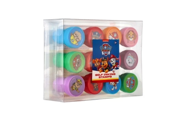 Selvfarvende frimærker 12 stk plast Paw Patrol i blister 12x9cm 10 stk i kassen