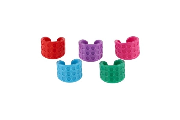 Kreativt ringsæt af plast i æske 12x21x3,5cm 12 stk i boks