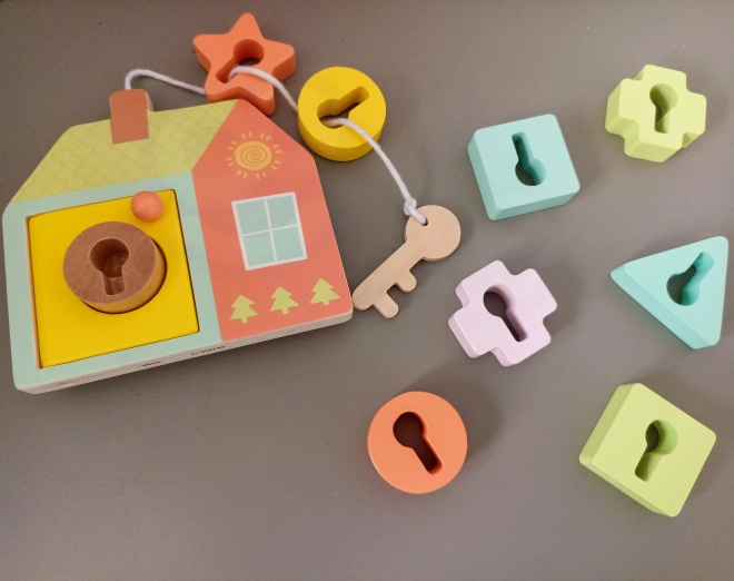 Classic World Montessori trælegetøj nøgle og dør 11 stk