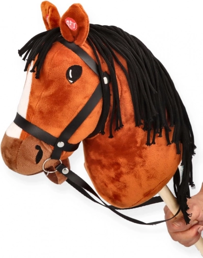 Hobby horse brun på kæp til børn