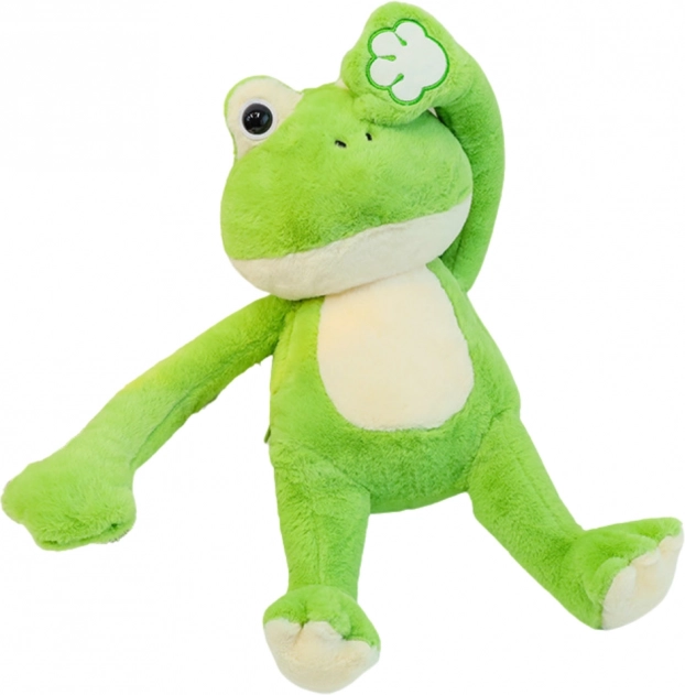 Plysbamse Frø med Grønne Magneter 23 cm