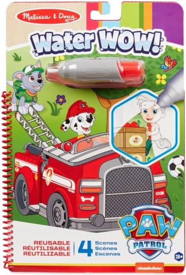 Magisk vandmaling PAW PATROL – malebog med vandpen, 19 × 28 cm, 4 ark