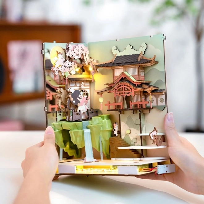 RoboTime 3D Puzzle Bogstøtte "Falling Sakura" (træ)