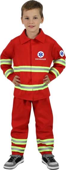 Børnekostume redningsmand med reflekser og tjekkisk tryk