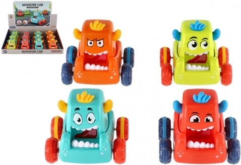 Klem-og-kør Monster-bil 9 × 8 cm, mix af 4 farver