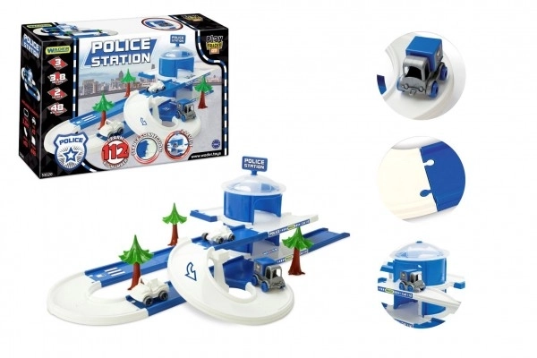 Garage+bane Kid Cars 3D Politi plastik 3,8m i kasse 59x40x15cm 12m+ Wader