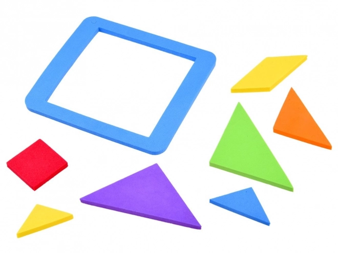 Farverig logisk puslespil Tangram af blødt skum