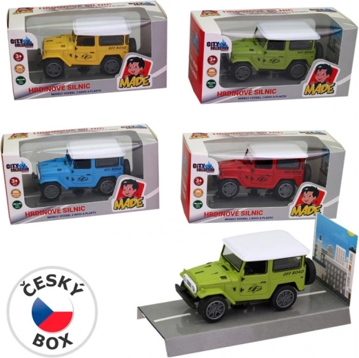Metal Jeep med træk-op/returmekanisme
