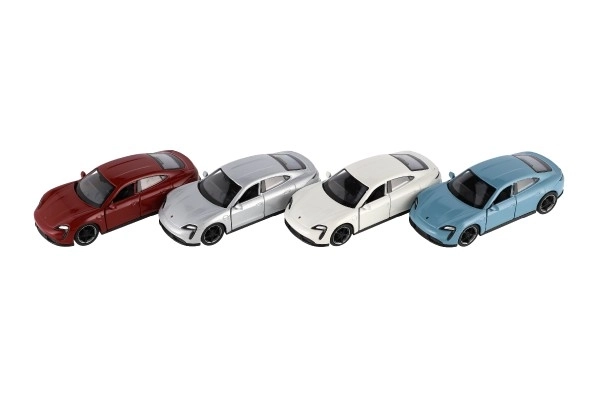 Auto Welly Porsche Taycan Turbo S metal/plast 12cm 4 farver med tilbagespoling 12 stk i kassen