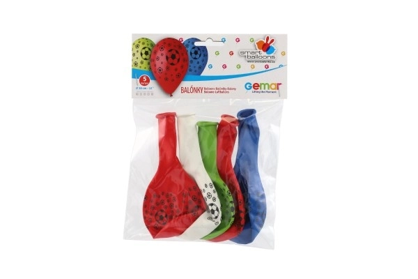 Oppustelige fodboldballoner 30 cm - 5 stykker