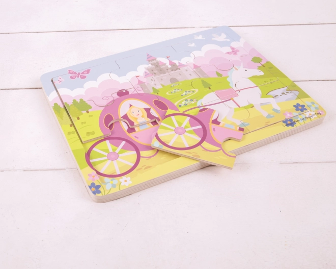 Træpuslespil Prinsesse med karet fra Bigjigs Toys
