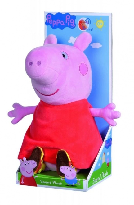 Plysbamse Peppa Pig med lyd, 22 cm