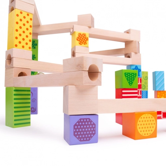 Bigjigs Toys Træ kuglebane farverig