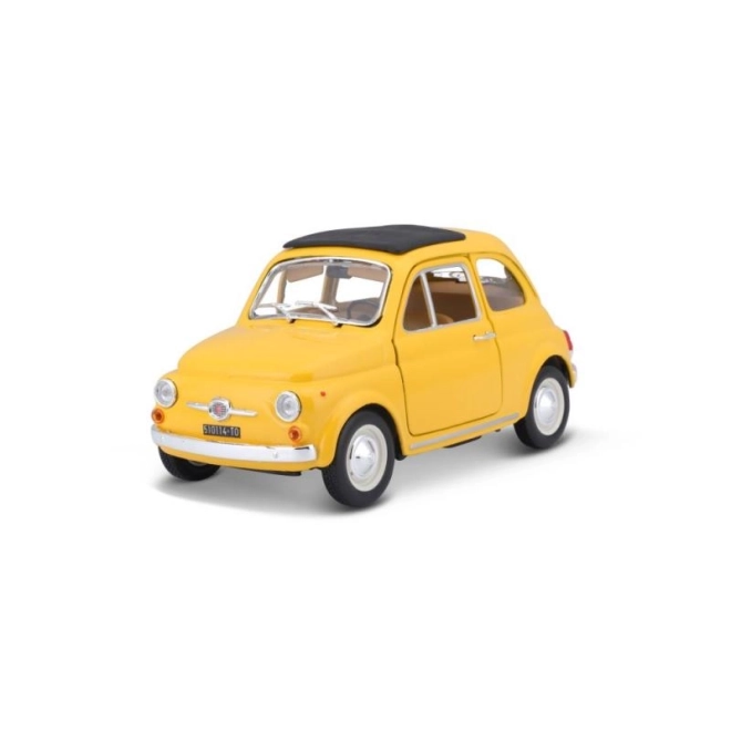 Bburago model bil Fiat 500 F 1965 gul 1:24