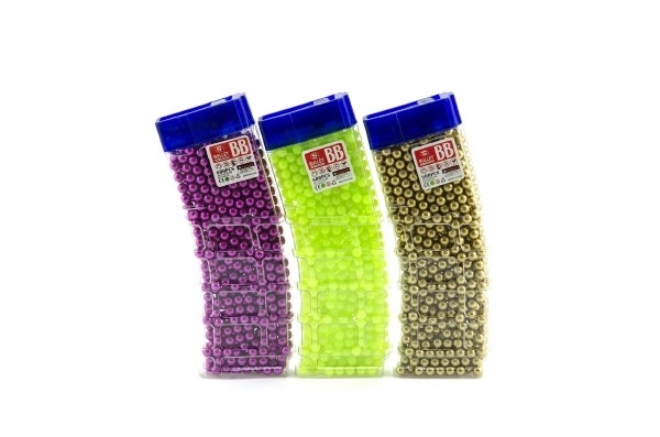 Perler til pistol 800 stk 6mm plast 6 farver i plastboks 7x17cm