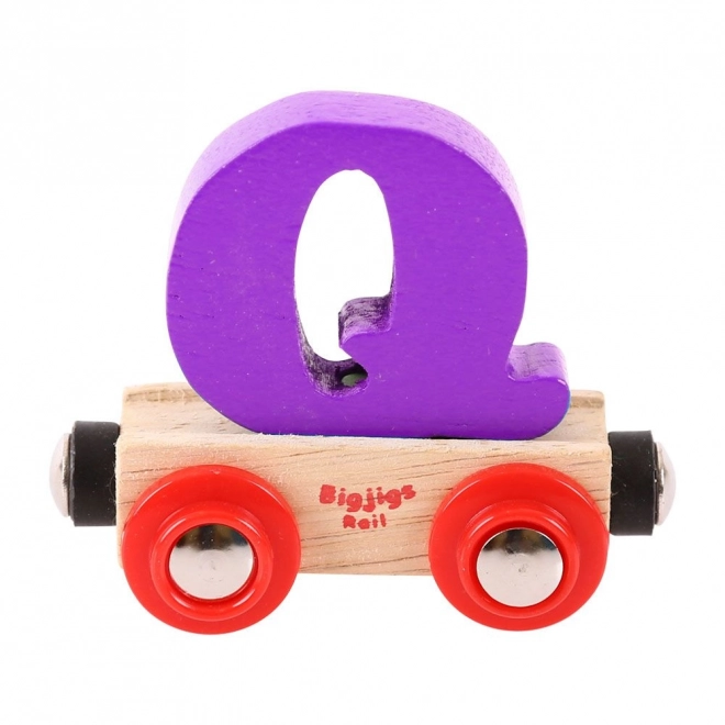 Trævogn Bigjigs Rail med bogstavet Q