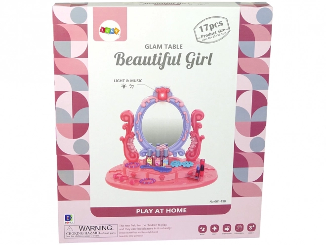 Toiletbord med lys- og lydeffekter Rose