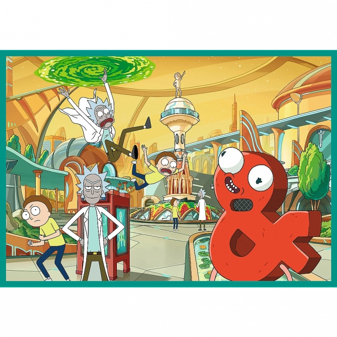 Puslespil 4x250 Vriklet verden af Rick og Morty fra Trefl