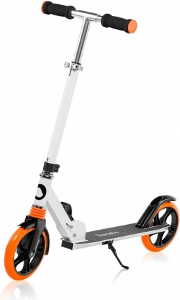 Sammenklappelig løbehjul Lionelo Luca White Orange med store hjul