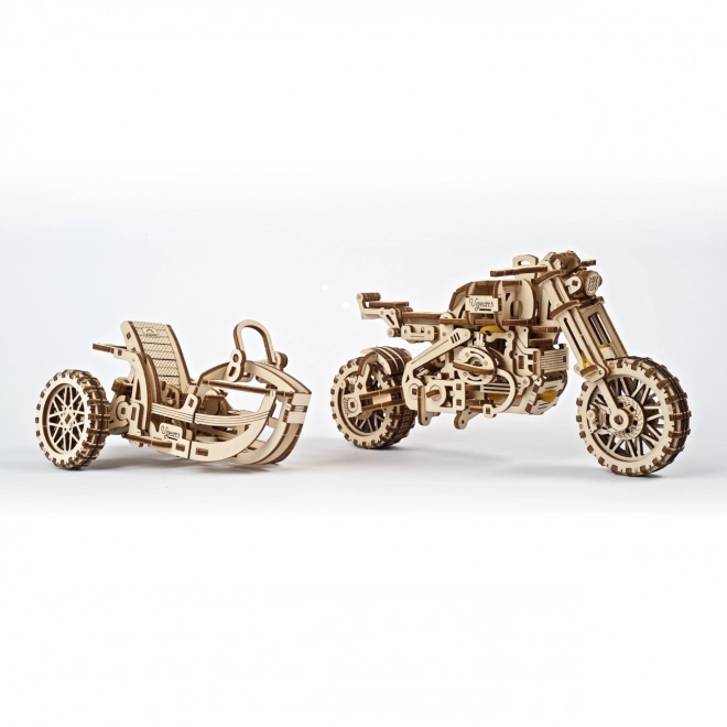 Ugears 3D puslespil Motorcykel med sidevogn 380 stykker
