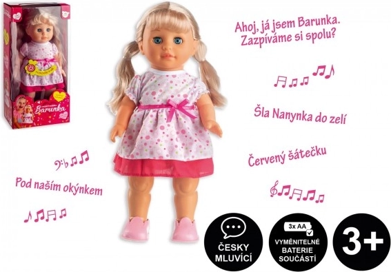 Dukken Barunka gående og syngende på tjekkisk 42 cm