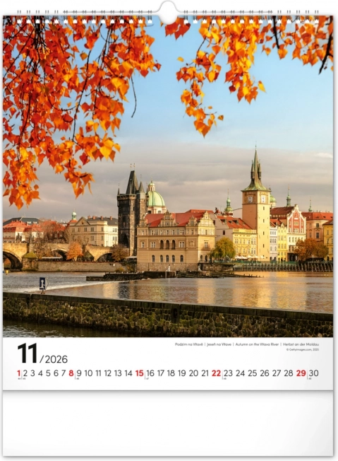 Væghængt kalender Prag 2026
