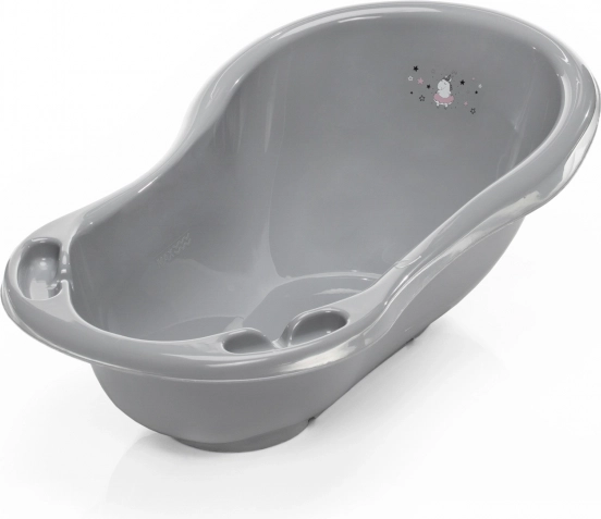Badekar 84 cm "Unicorn" med prop, grå/lyserød