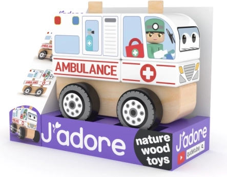 Sammen­sætligt træbil – ambulance