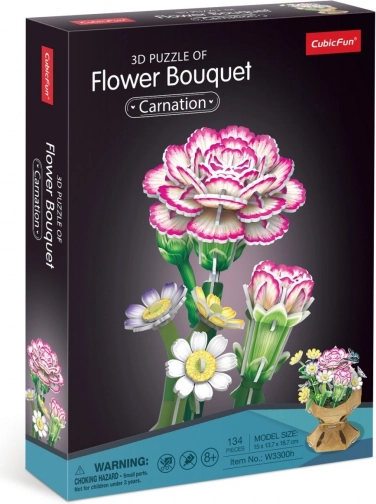 3D-puslespil Blomsterbuket Nelliker