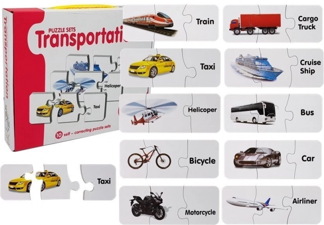 Læringspuslespil transport – 10 par