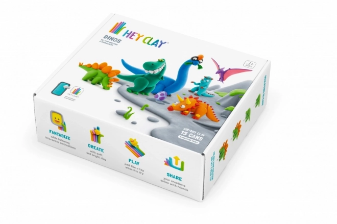 Hey Clay plastikmasse sæt Dinosaurer
