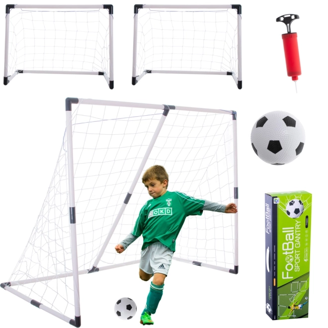Fodboldmål 2 i 1 til børn 143x110x70 cm
