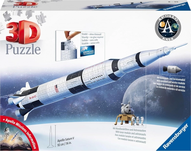 3D-puslespil Raket Apollo Saturn V